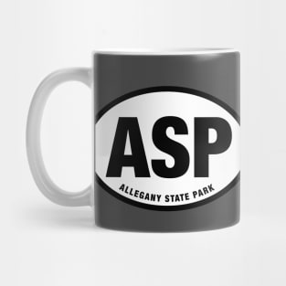 Allegany State Park ASP Oval Sticker Design Mug